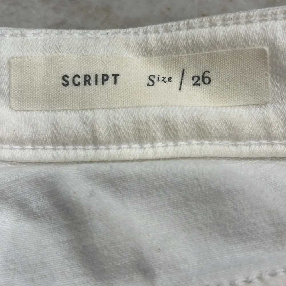 White Pilcro Script‎ Micro Jean Shorts | Size 27 Waist | Excellent Condition - Picture 10 of 12